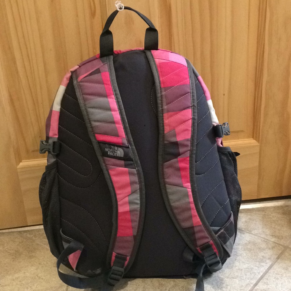 Used plaid north face backpack